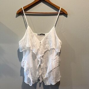 Zara Cream Ruffled Camisole Top